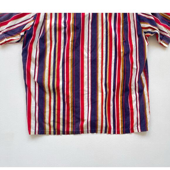 Vtg 50s 60s DON LOPER Striped Button Up Shirt / Sz L / Short Sleeve Retro READ - Picture 7 of 16